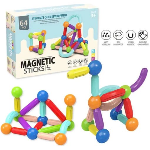 STEM Edukativne Kocke Magnetni  stapići 64 psc