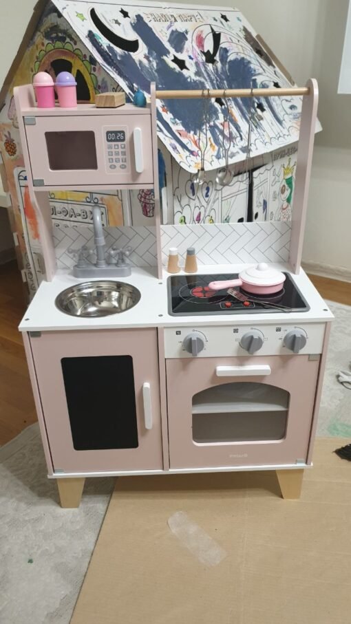 44082 Viga dječija drvena kuhinja na baterije ( zvuk i svjetlo ) ROZE - Image 14