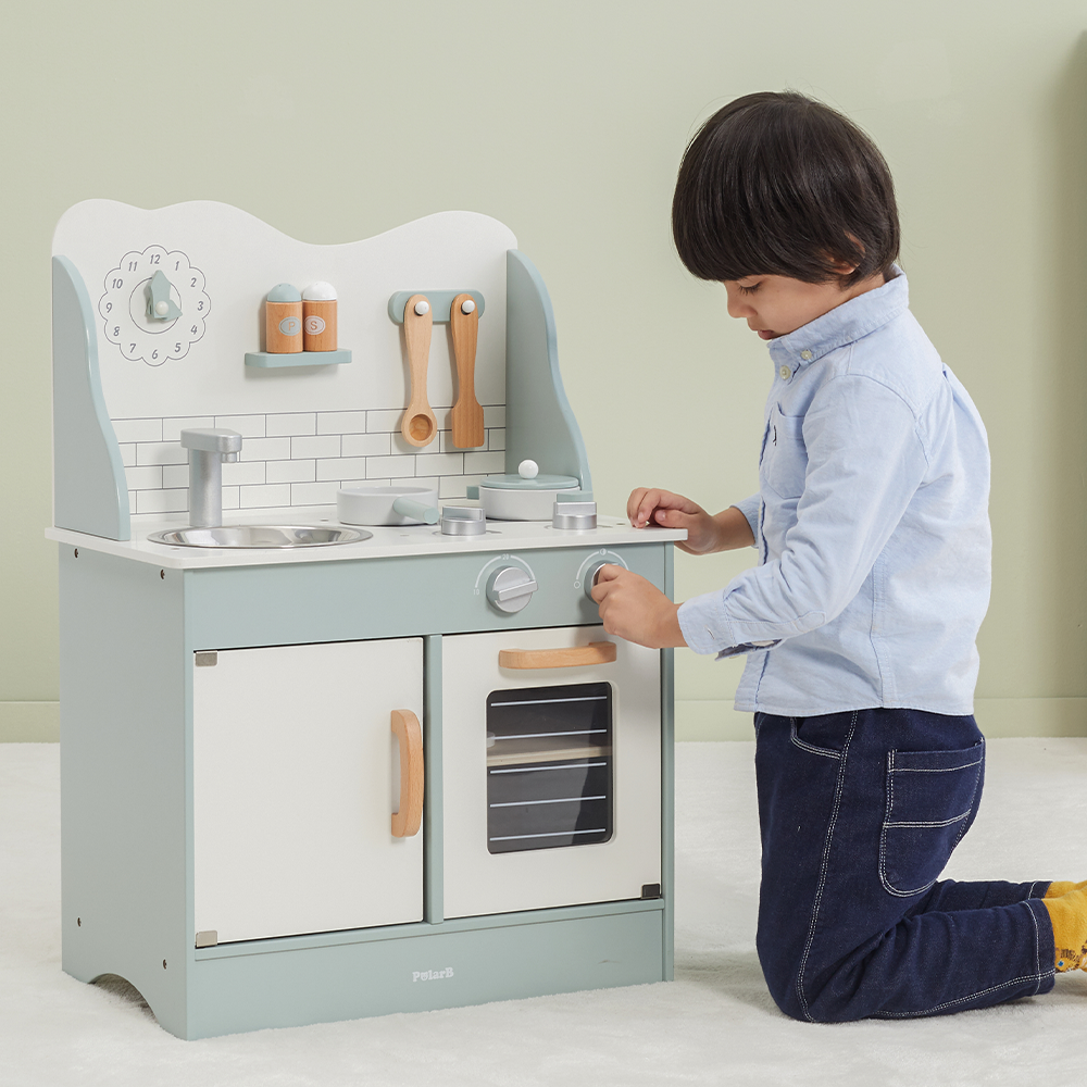44048 Viga dječija drvena kuhinja zelena - Image 2