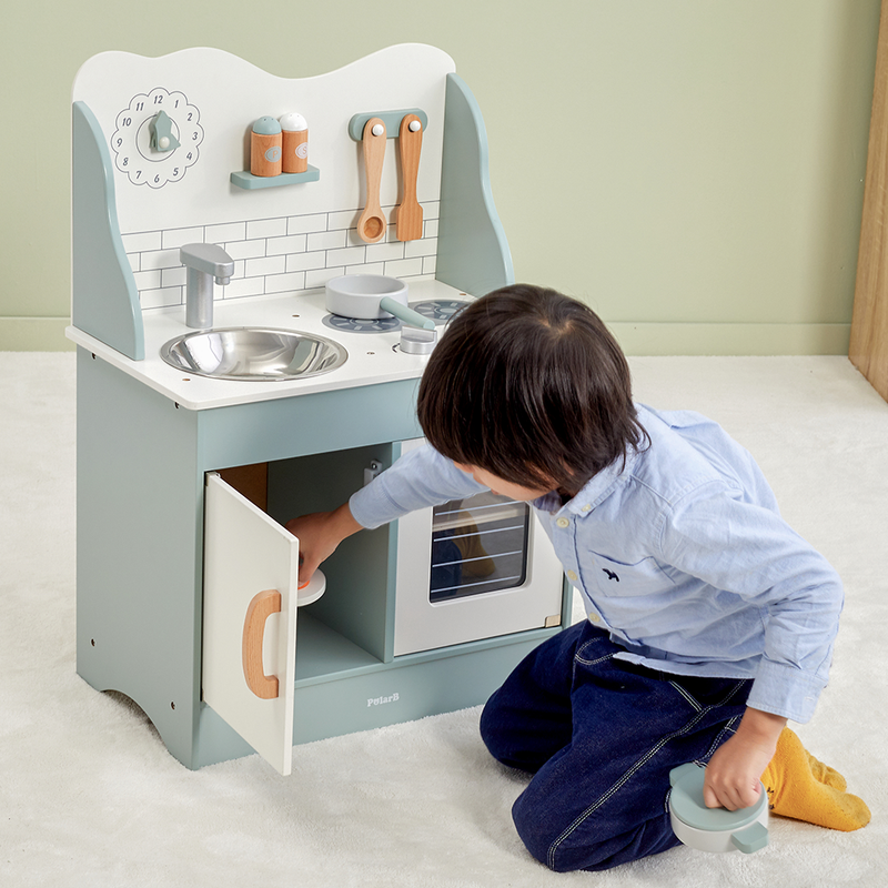 44048 Viga dječija drvena kuhinja zelena - Image 4