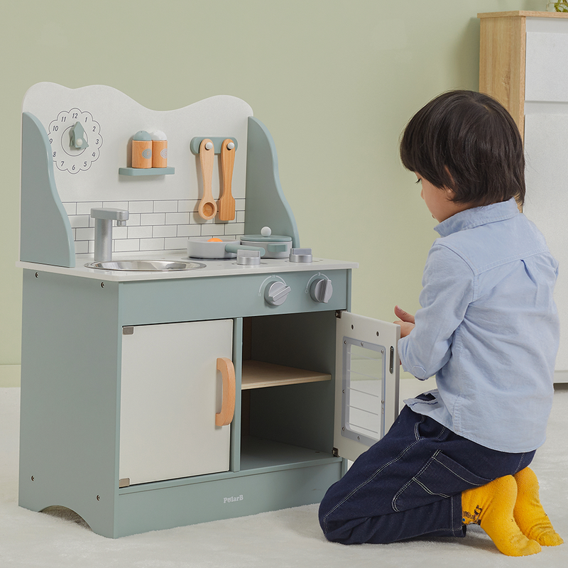 44048 Viga dječija drvena kuhinja zelena - Image 6