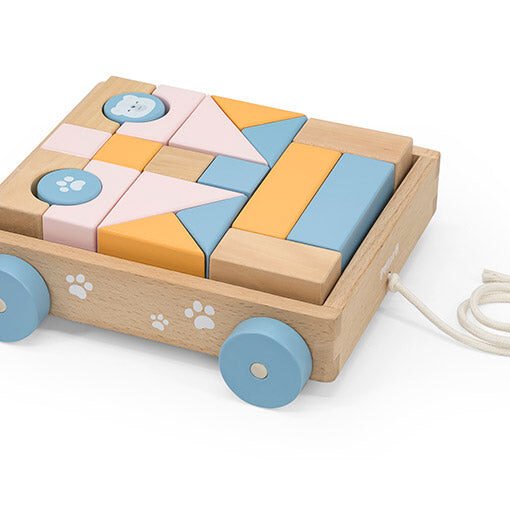 Alternative view of 44096 viga drveni vagon kolica sa drvenim kockicama / 20 drvenih kocki