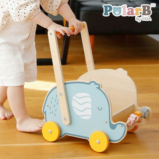 44031 VIGA drvena dječija kolica / drvena prohodalica za djecu 2 u 1