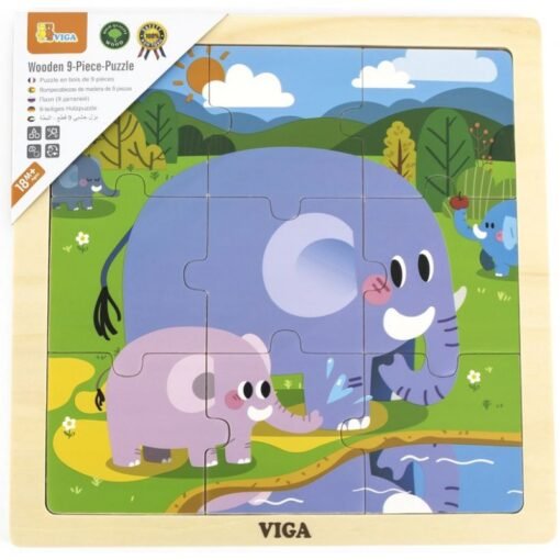 44626 DRVENE PUZZLE SLON-9 KOM